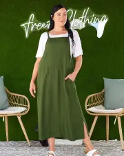 Apron Dress - Olive, M/12