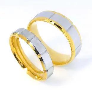 格子雙色戒指 寬版圓弧鋼戒 不生鏽316L鋼 韓系飾品 防小人尾戒 艾豆 H4376