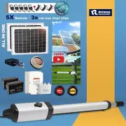 RITROX Full Solar Powered Kit Powerful Swing Gate Opener Motor 5x Remote Keypad