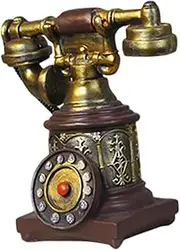 MYCENSE Phone Model Vintage Rotary Telephone Resin Old Fashioned Corded Desk Phone,Wall Decor Statue,Antique Phone Figurine for Home, H
