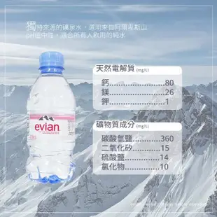 【evian 依雲】法國Evian天然礦泉水330mlx24入/箱