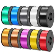 3D Printer Filament Bundle - 2.5KG Multicolor PLA Silk 1.75mm, 10 Pack of 250G