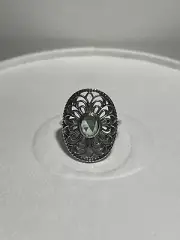 PANDORA Sterling Silver 14ct Gold Green Spinel Ring Size 52 #190885SSG