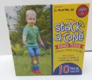 New in Packaging Stack A Cone Ring Toss 1 Flag, 8 Rings, Stackable Cone (w186