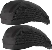 [Cabilock] 2pcs Kitchen Head Cap Women Chef Hat Black Cooking Hair Cap for Women Worker h