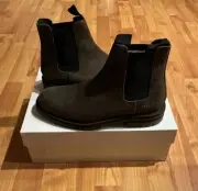 NEW MEN'S COMMON PROJECTS WINTER CHELSEA BOOTS DARK BROWN SUEDE MADE IN ITALY