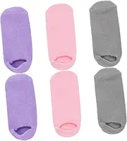 [DRESSOOS] Seamless Toe Socks for Women 3 Pairs Anti-slip Thermal Socks Moisturizing Gel Socks for Spa Foot Care Moisturizing Socks