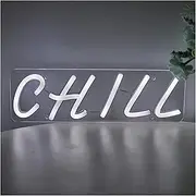 Sign Lamp CHILL Neon Sign Letter Cool White LED Light For Room Party Home Pub Club Gallery Studio Wall Decoration 26.8cm×8.2cm