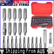 22pcs Damaged Screw Extractor Speed Out Broken Bolt Drill Bits Tool Set Remover❀