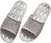 [Henrrida] With Drainage Holes Shower Shoes Quick Drying, Anti Slip and Comfortable Womens Slides Mens Slides House Slippers Grey