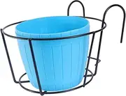 FONDOTIN 1Set Balcony Hanging Flowerpot with Rack Creative Green Dill Container Sturdy Flower Holder for Railing Planters Bright Color Design for Indoor and Outdoor Spaces