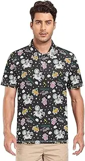 [ZZXXB] Astronaut Llama Men's Polo Shirts Short Sleeve Quick Dry Athletic Outdoor Sports Golf Shirts S-XXL