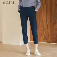 在飛比找momo購物網優惠-【JESSICA】經典簡約修身顯瘦窄腳西裝褲J30665