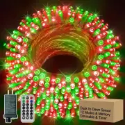 12 Modes Outdoor String Lights with Dusk to Dawn174ft 500 LED Plug