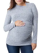 Nom Maternity Claire Asymmetric Ruched Sweater