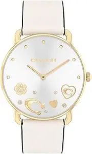 [Coach] Women's Elliot 14504294 Quartz Watch, Silver White, 36 mm Case Diameter