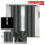 Sophisticated Dark Grey Blackout Curtains 84” L - Modern Grommet Drapes for Home