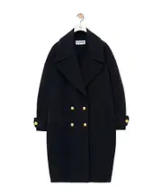 Pebble coat in wool FR36 midnight blue