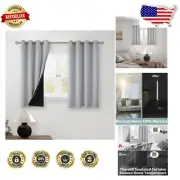 2-Pack Short Blackout Curtains - 100% Light Blocking and Noise Cancelling Design