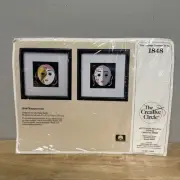 The Creative Circle Masquerade #1848 5"X5" Silk screened 2 Pictures NEW 1988