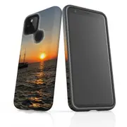 For Google Pixel 4a 5G Case Armour Protective Cover Sailing Sunset