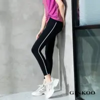在飛比找momo購物網優惠-【GINKOO 俊克】白條紋運動褲