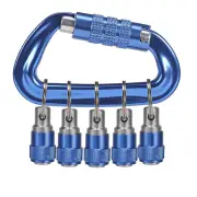 Bordo 5330-1/4QC - Hex Bit Holders 1/4" 5 Piece on Carabiner