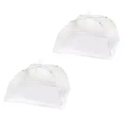 1/2x Net Mesh Umbrella Food Cover Foldable Collapsible 45cm Lace Insect Fly Tent