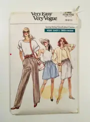 Vintage Vogue Sewing Pattern 7162 Shorts, Pants & Skirt 6-8-10 Uncut, Retro 1988