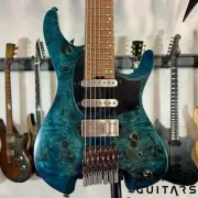 Ibanez Quest Q547PB Headless 7-String Electric Guitar w/ Bag - Cosmic Blue Low