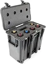 CasePro CP-WINE-6B Wine Carrier with Wheels, 6 Bottles, Black