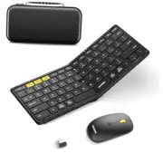 Foldable Keyboard and Mouse, KM08 Folding Bluetooth Keyboard Mouse Combo,