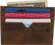 CAZORO Men's Vintage Leather Minimalist Card Case Front Pocket Wallet for Men...