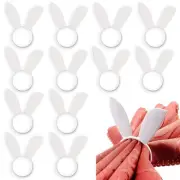 12Pcs Easter Bunny Ear Napkin Rings Rabbit Napkin Ring Holders Table Decorati...