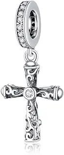 [DOYIS] Sterling Silver Vintage Cross Charm Pendant for Pandora Bracelet Necklace