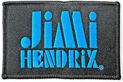 Jimi Hendrix Logo Stencil Iron On Patch (UK Size: One Size) (Black/Blue)