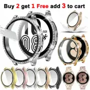 For Samsung Galaxy Watch 6 5 4 40 44mm Glass Screen Protector Diamond Case Cover