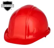 16 Each Red HDPE Hard Hat, ANSI Type 1 Class E - 4 Point Ratchet Headband
