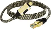 USB C to Ethernet Adapter Cable 2 FT, Upgrade USB-C to RJ45 Cable, Gold-Plated, Nylon Braided, Gigabit LAN Network to USB C Cord, for MacBook Pro/Air, iPad Pro, iPhone 15 Series, Galaxy S24 and More