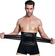 Slimming Trimmer Belt for Men Women Workout Waist Belt Abdominal Support Comfort Elastic for Under or Over Clothing Fitness Black