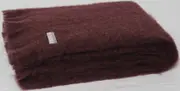 Masterweave Windermere Mohair Throw Rug Blanket - Mulberry