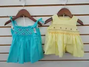 Infant Girls Mom & Me Yellow Smocked Dress w/ Bloomers Set Sz 3Mt & 6Mt