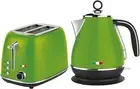 Electric 2 Slice Toaster & Kettle Combo Stainless Steel Lime Green
