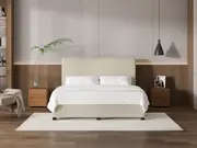My Style Tapered Headboard & Gas Lift Base - King / Batiste Nougat / Drawer Base