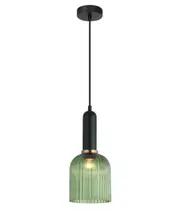 Valencia Bell Green Ribbed Glass Pendant