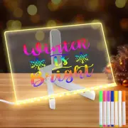LED Note Board with Colors Drawing Board with Adjustable Stand Rewritable Office