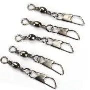 100Pcs Fishing Barrel Swivel Pin Connector Solid Ring with Interlock Snap