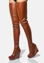 [AZALEA WANG] None Of Your Business Wedge Boots