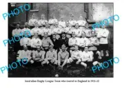 OLD LARGE PHOTO AUSTRALIAN RUGBY LEAGUE TEAM WHICH TOURED ENGLAND 1911