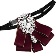 [GAROZATION] Receive Flowers Men Accessories Jewelry Tie Chain Necklace for Boys Pre Bling Decor Necklace for Costume Front Bow Gold Headband for Boys Headbands Dress Black Fabric